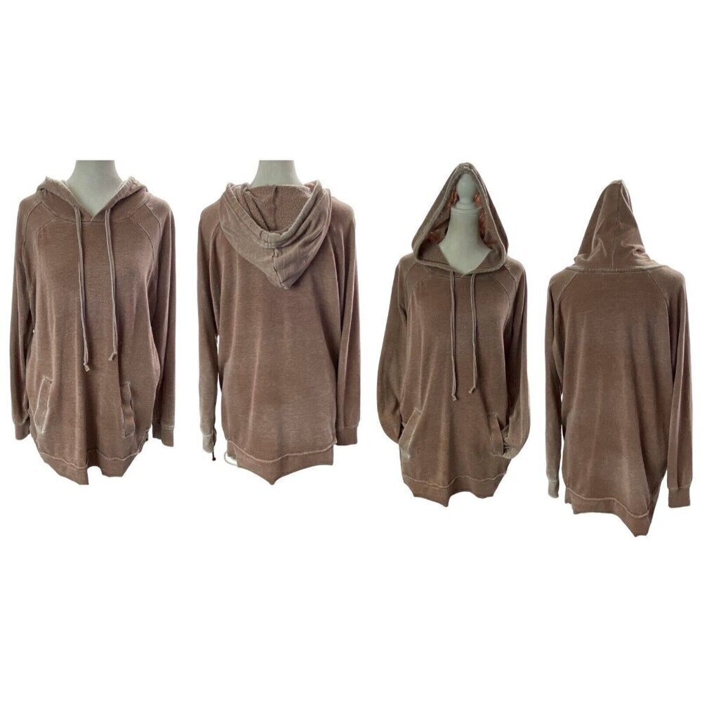 KNOX ROSE Pullover Hoodie Kangaroo Pocket Sweatshirt Brown M‎ 37-14